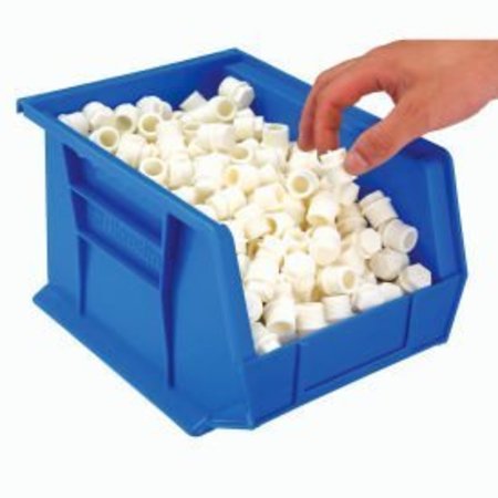 Akro-Mils Hang & Stack Storage Bin, Industrial Grade Polymer, Blue, 6 PK 30239 BLUE